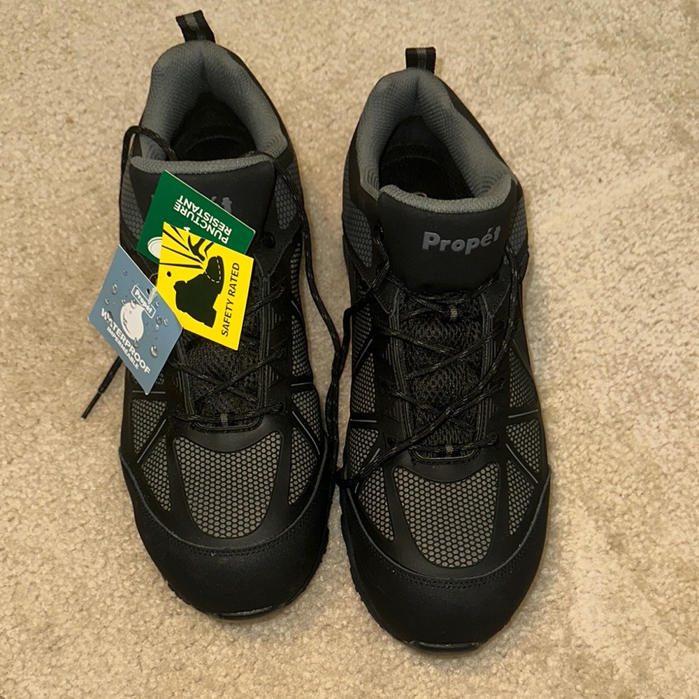 Propét Gray Work Sneakers with Steel Toe
